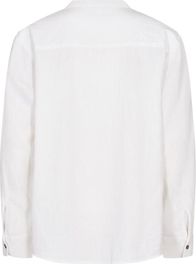 FREEQUENT Blouse met lange mouwen FQLAVA-SHIRT Linnenmix met V-hals gespleten - Foto 2