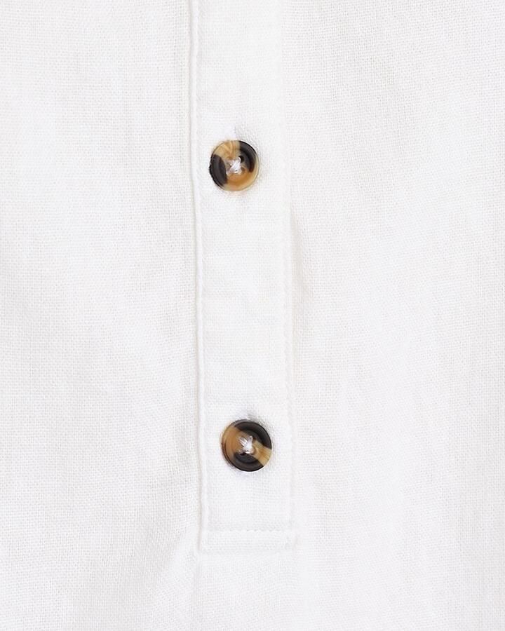 FREEQUENT Blouse met lange mouwen FQLAVA-SHIRT Linnenmix met V-hals gespleten