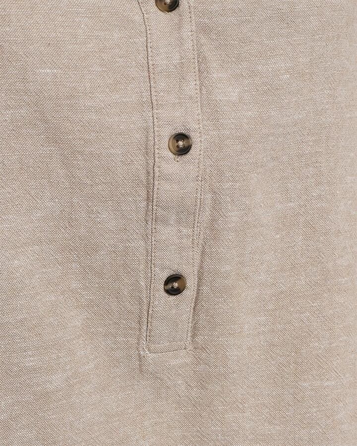 FREEQUENT Blouse met lange mouwen FQLAVA-SHIRT Linnenmix met V-hals gespleten