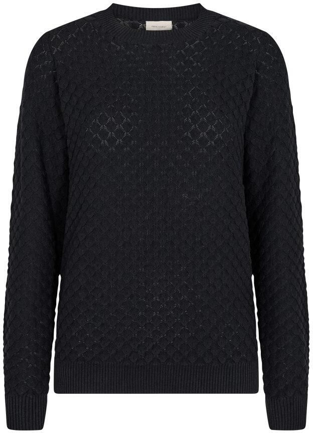 FREEQUENT Gebreide trui FQDODO met fijnste gaatjesborduurwerk - Foto 2