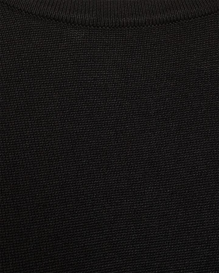 Freequent Zwarte ronde hals trui met decoratieve knopen Black Dames