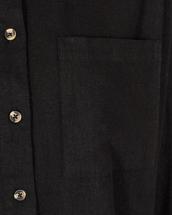 FREEQUENT Overhemdblouse FQLAVA-SH-SIMPLE van linnenmix met borstzak