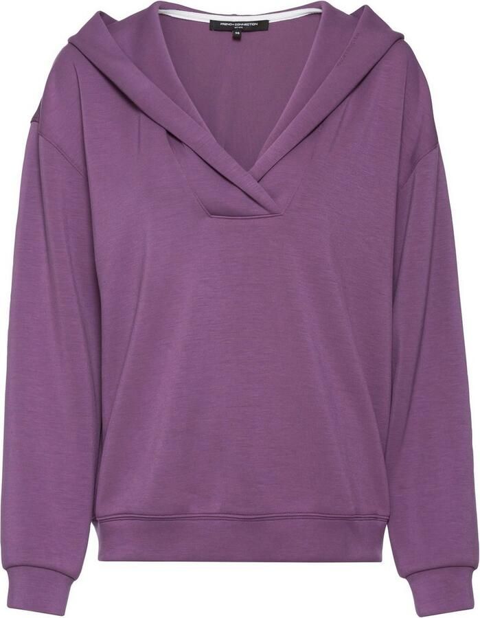 French Connection Hoodie met v-hals en brede kraag loungewear - Foto 7