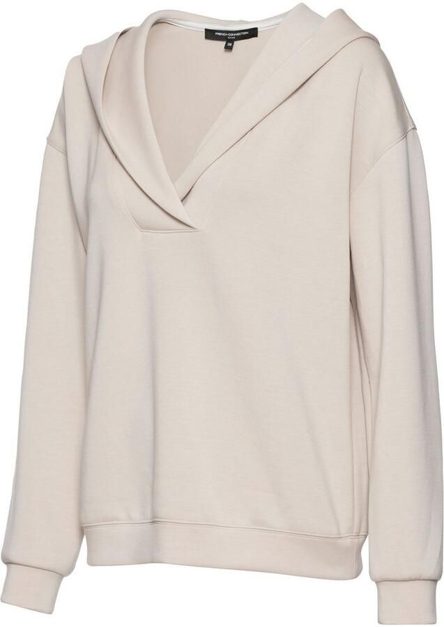French Connection Hoodie met v-hals en brede kraag loungewear - Foto 2