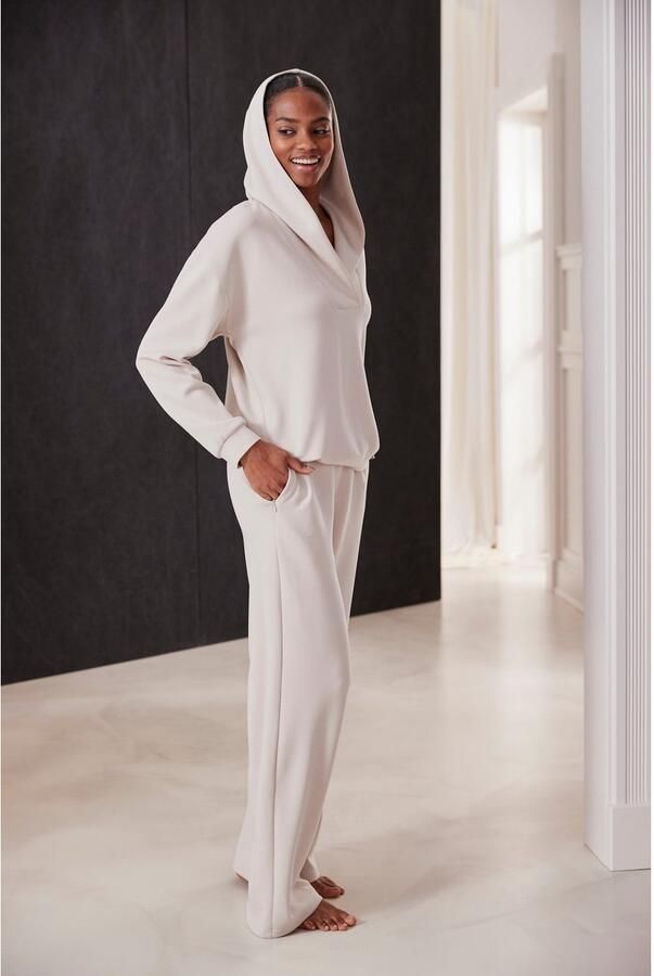 French Connection Hoodie met v-hals en brede kraag loungewear - Foto 6