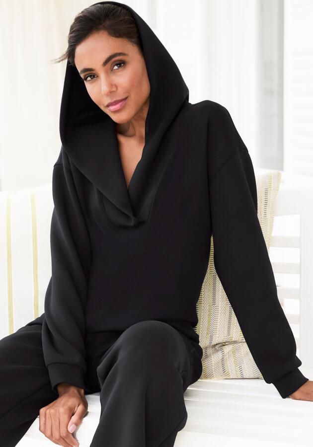 French Connection Hoodie met v-hals en brede kraag loungewear - Foto 6
