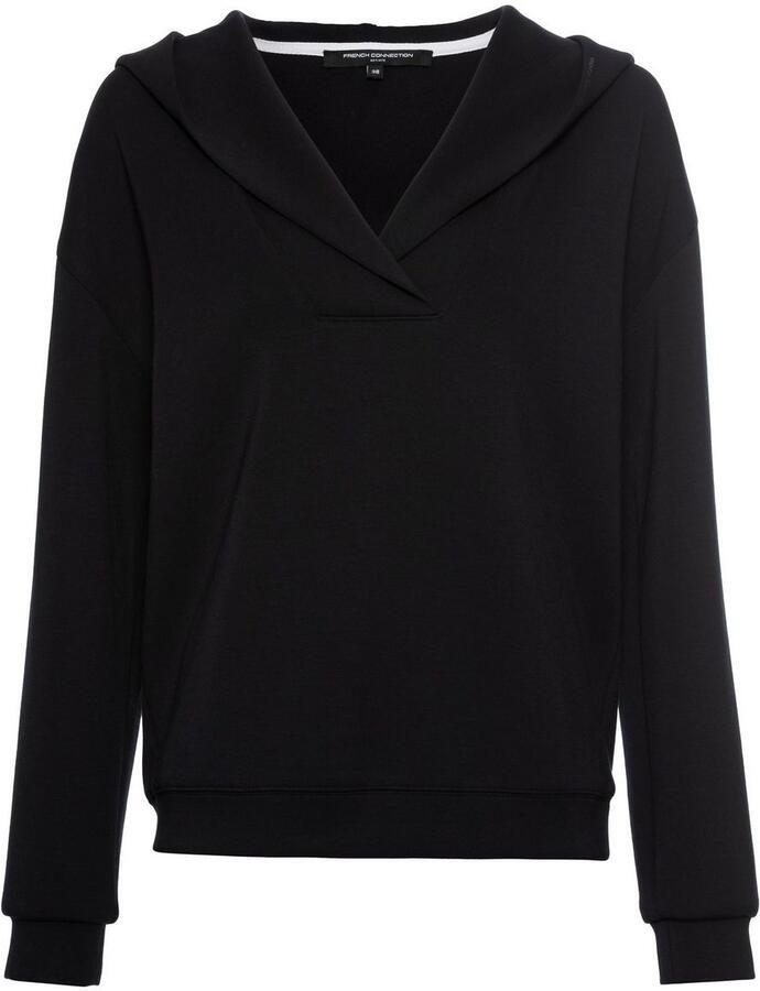 French Connection Hoodie met v-hals en brede kraag loungewear - Foto 2