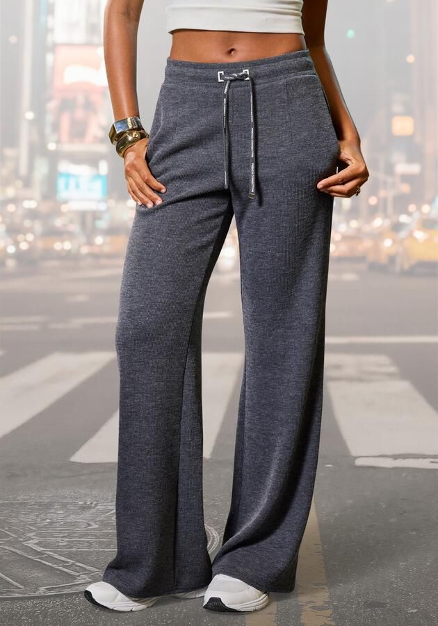 French Connection Loungebroek in geribde tricot-look - Foto 4