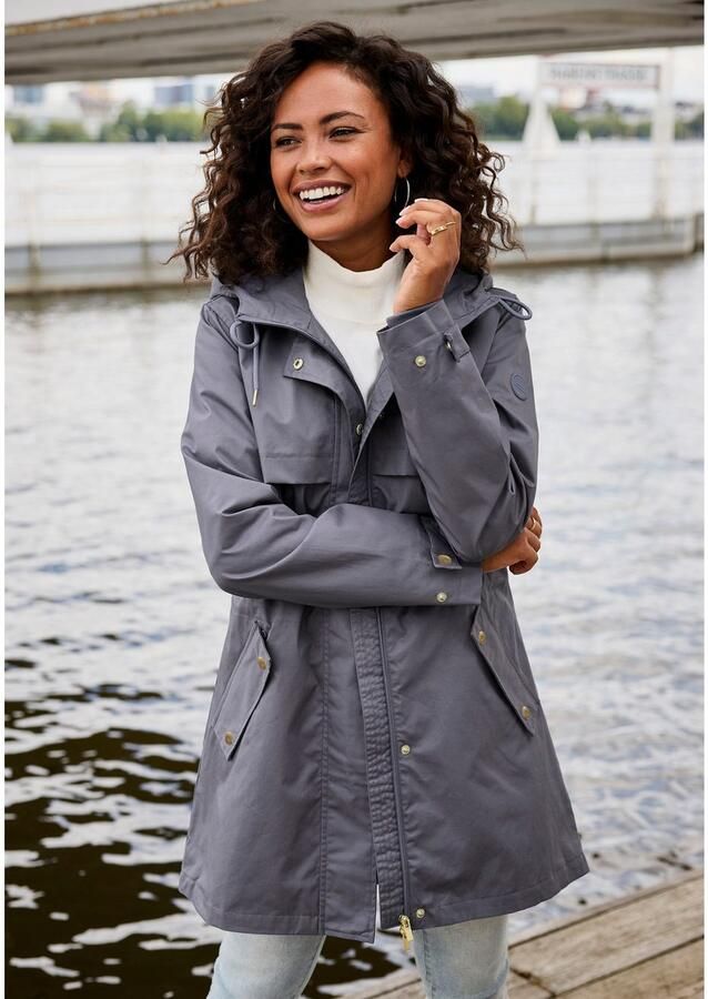 French Connection Outdoorjack Zoomsplit met drukknopen aan de achterkant