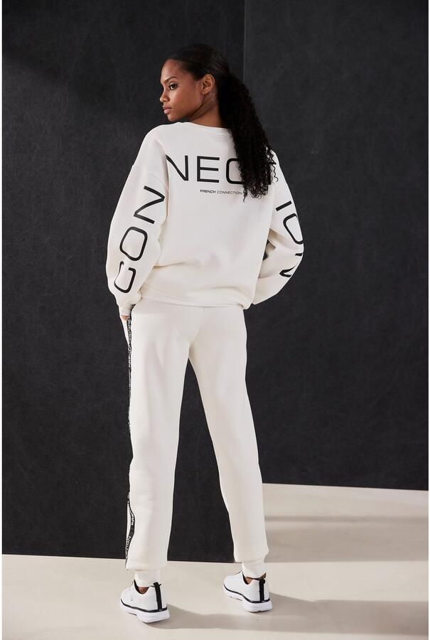 French Connection Sweatbroek met zij contraststrepen en logo-print - Foto 6