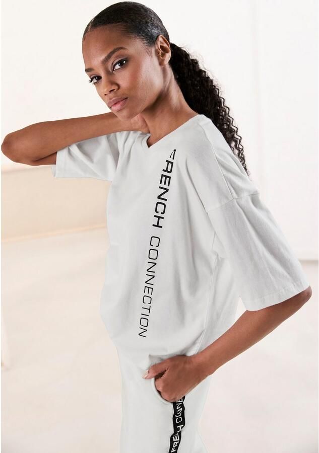 French Connection Sweatbroek met zij contraststrepen en logo-print - Foto 2
