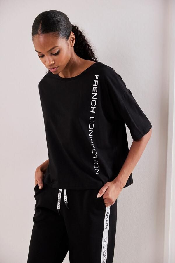 French Connection T-shirt met wijde mouwen en logo-print - Foto 4