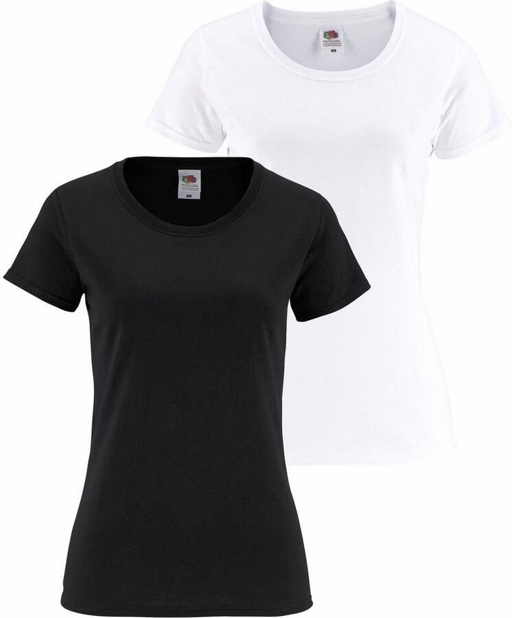 Fruit of the Loom Shirt met ronde hals Lady Fit Premium (2-delig Set van 2)