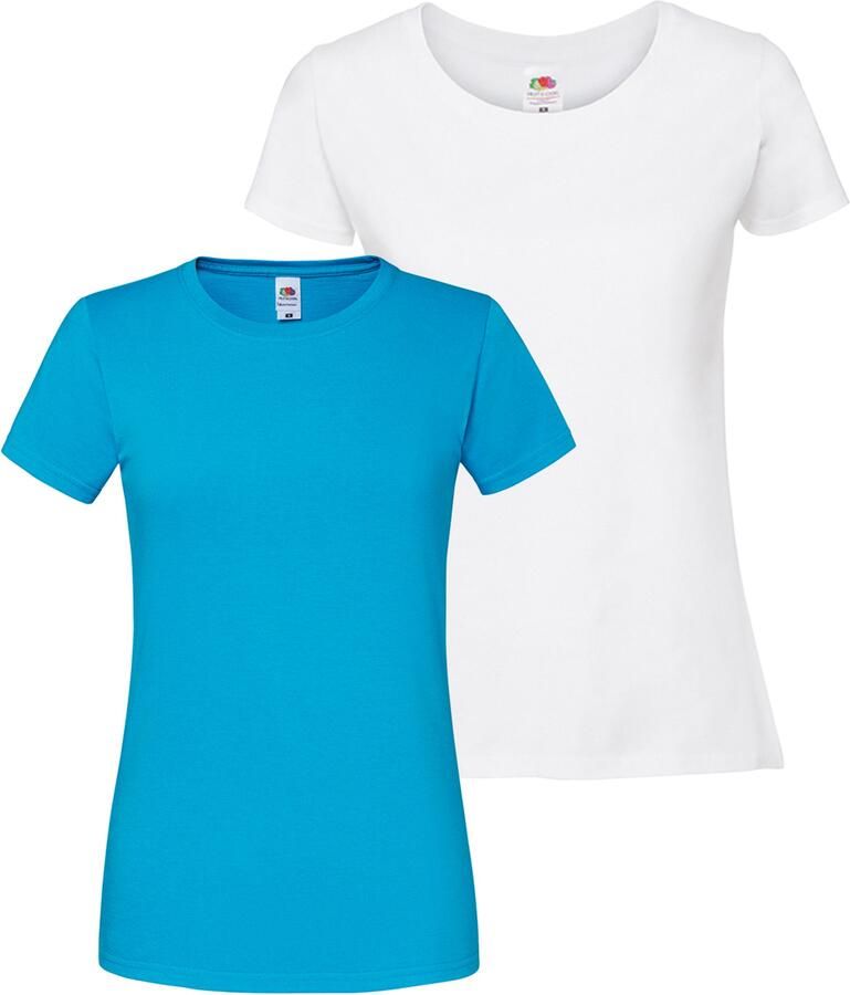 Fruit of the Loom Shirt met ronde hals Lady Fit Premium (2-delig Set van 2)
