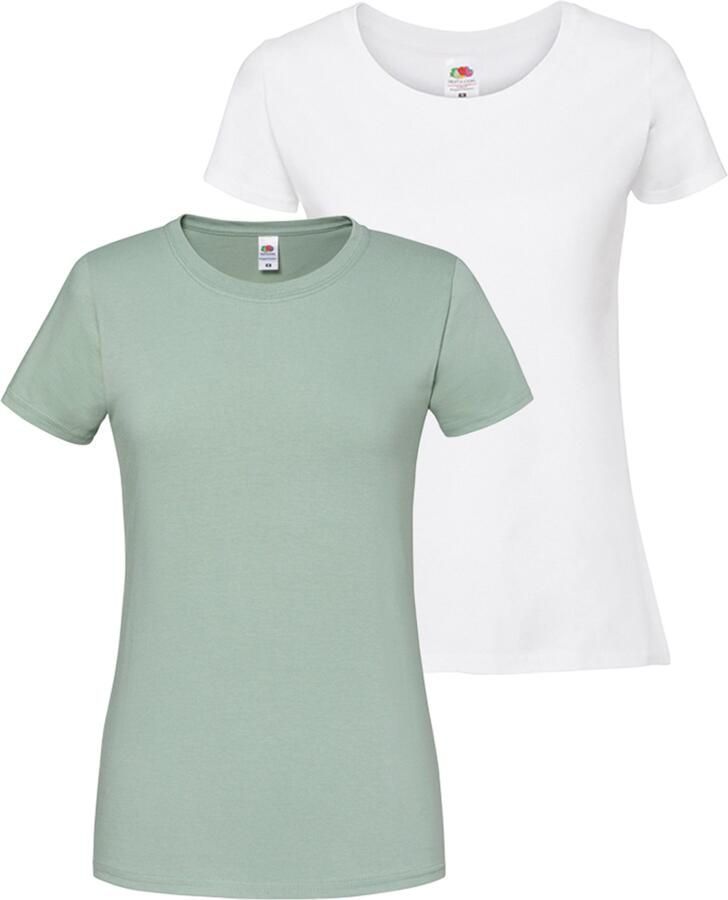 Fruit of the Loom Shirt met ronde hals Lady Fit Premium (2-delig Set van 2)