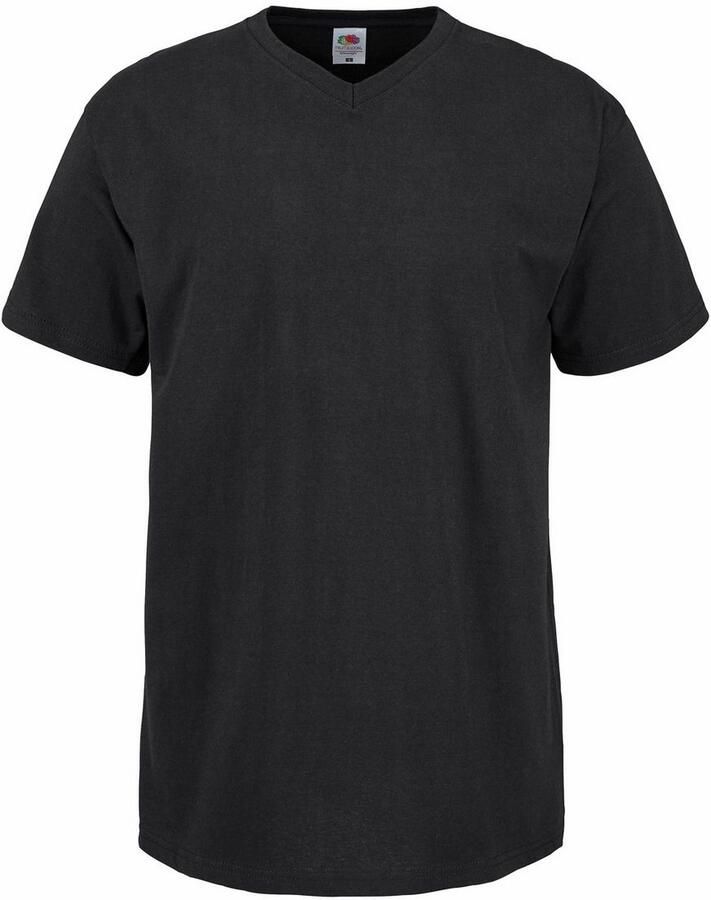 Fruit of the Loom T-shirt met v-hals (set 2-delig)