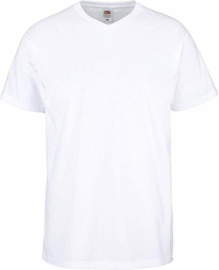 Fruit of the Loom T-shirt met v-hals (set 2-delig)