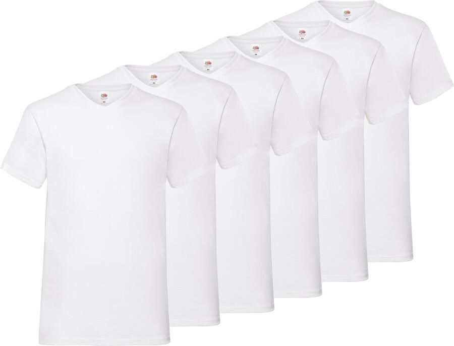 Fruit of the Loom T-shirt van katoen v-hals(set 6-delig) - Foto 8