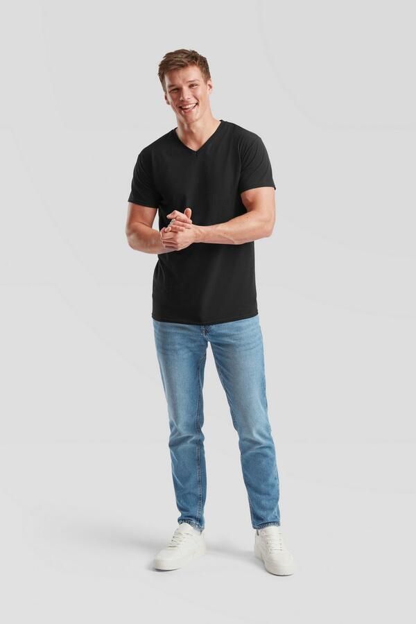 Fruit of the Loom T-shirt van katoen v-hals(set 6-delig) - Foto 5