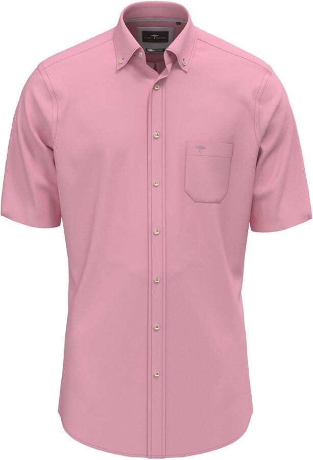 FYNCH-HATTON Overhemd met korte mouwen met borstzak en logo-print