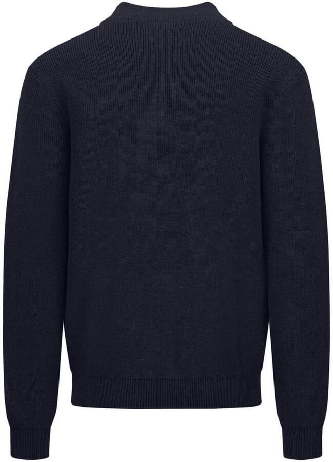 FYNCH-HATTON Gekookte Wol Cardigan College Stijl Blue Heren