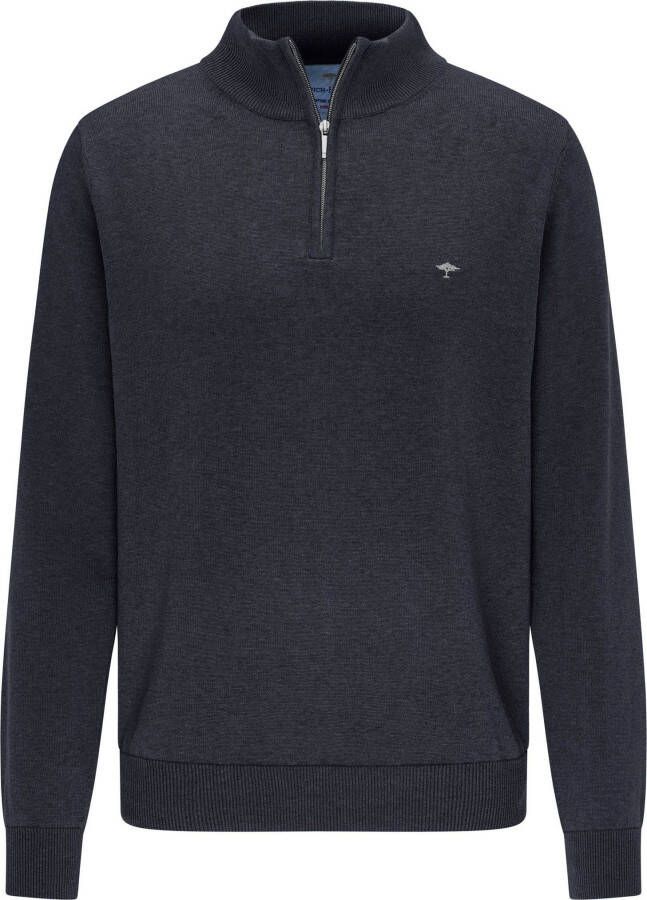 FYNCH-HATTON Fijngebreide Troyer Pullover Blue Heren
