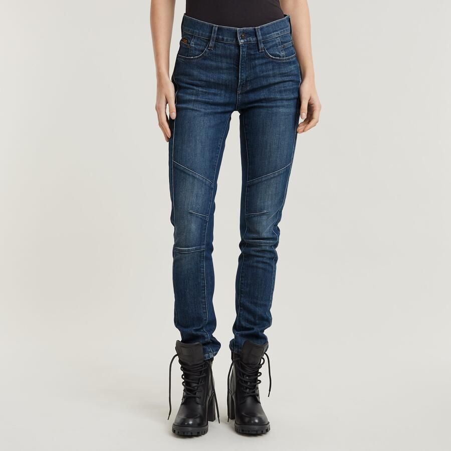 G-Star RAW Ace 2.0 Biker Slim Straight Jeans Donkerblauw Dames - Foto 7