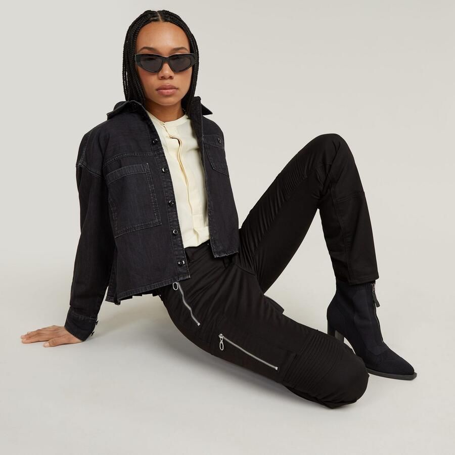 G-Star RAW Bikerbroek Biker Skinny Cargo met contrastkleurige ritssluitingen - Foto 5