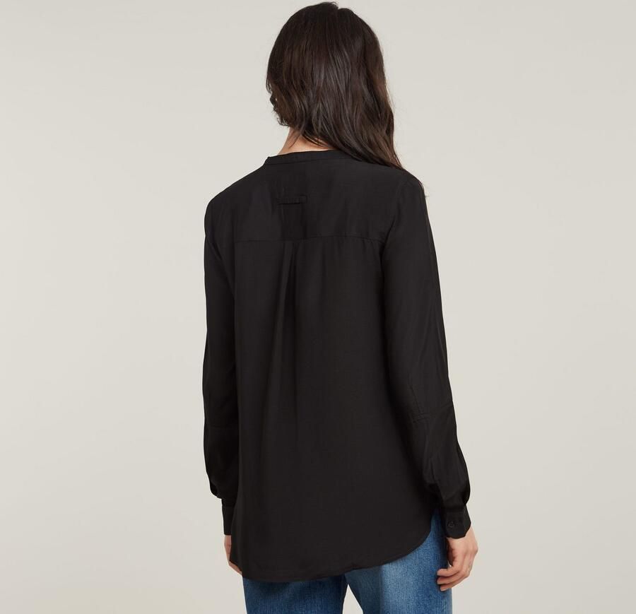 G-Star RAW Blouse met lange mouwen Half Placket Top ls wmn met verborgen knoopsluiting - Foto 5