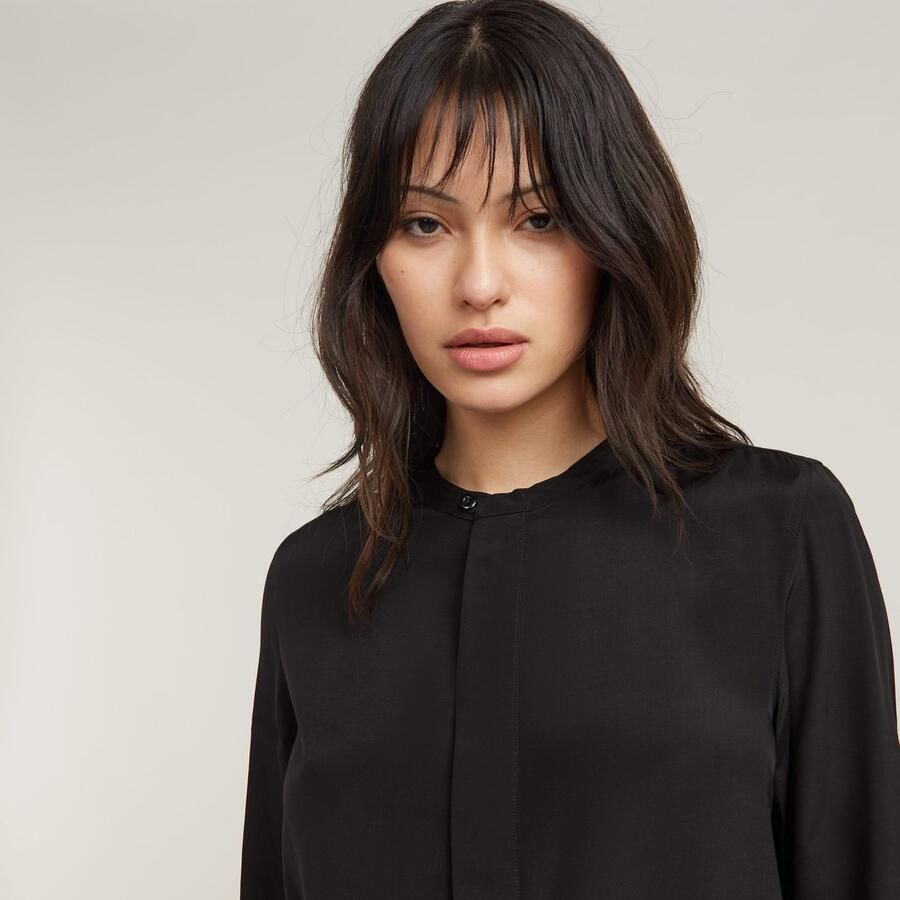 G-Star RAW Blouse met lange mouwen Half Placket Top ls wmn met verborgen knoopsluiting