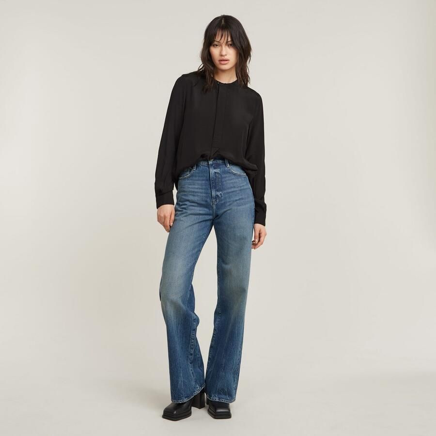G-Star RAW Blouse met lange mouwen Half Placket Top ls wmn met verborgen knoopsluiting - Foto 3