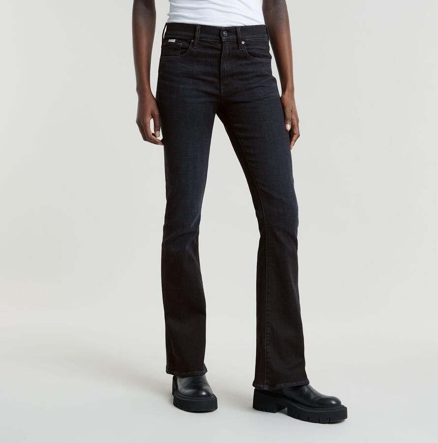 G-Star Raw Jeans D21290-A634D G730 3301 FLARE-WORN IN BLACK VORTEX - Foto 7