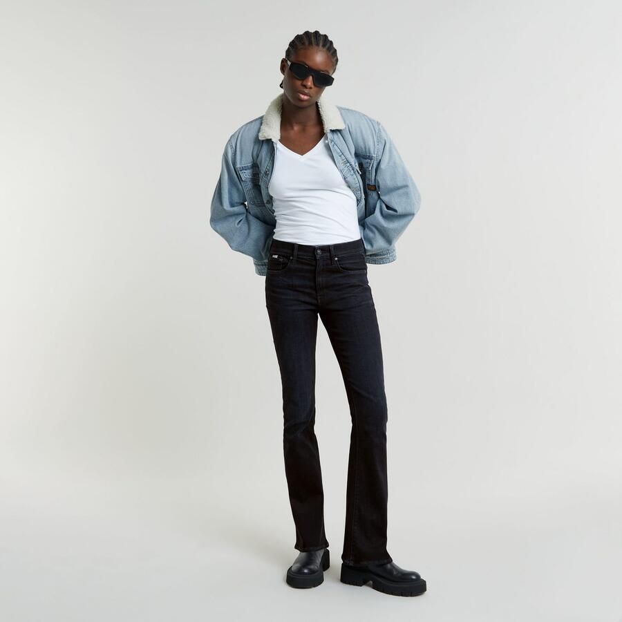 G-Star Raw Jeans D21290-A634D G730 3301 FLARE-WORN IN BLACK VORTEX - Foto 3