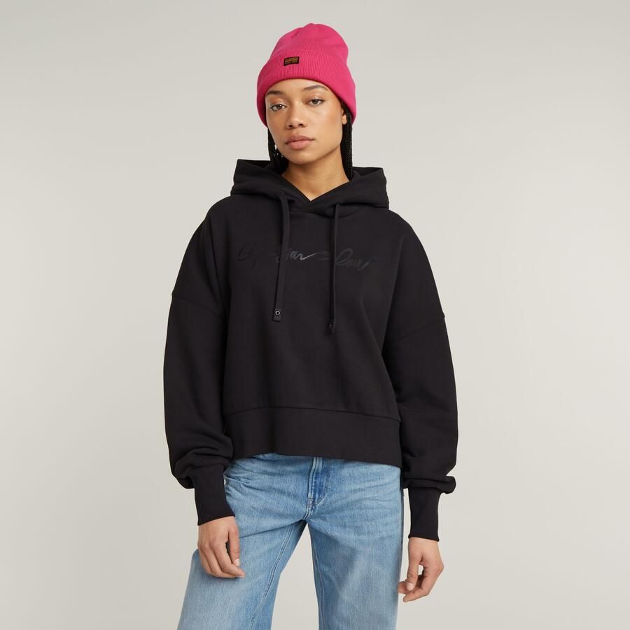 G-Star RAW G-Script Oversized Hoodie Zwart Dames - Foto 7