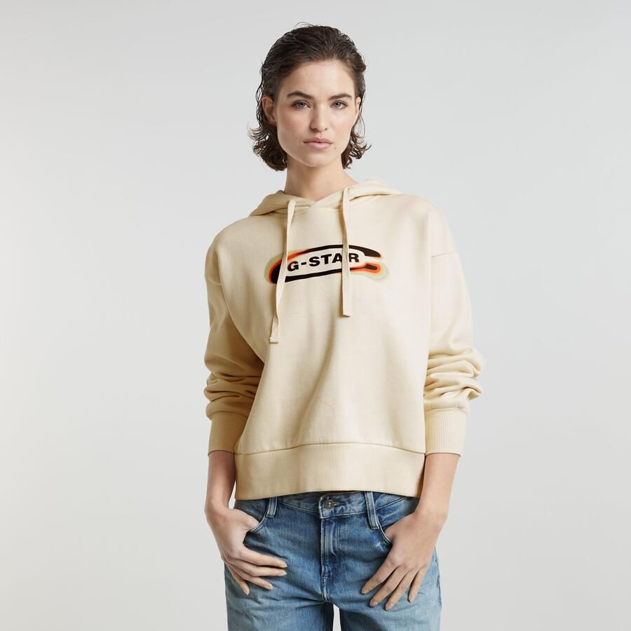 G-Star RAW Old Skool Logo Loose Hoodie Wit Dames - Foto 7