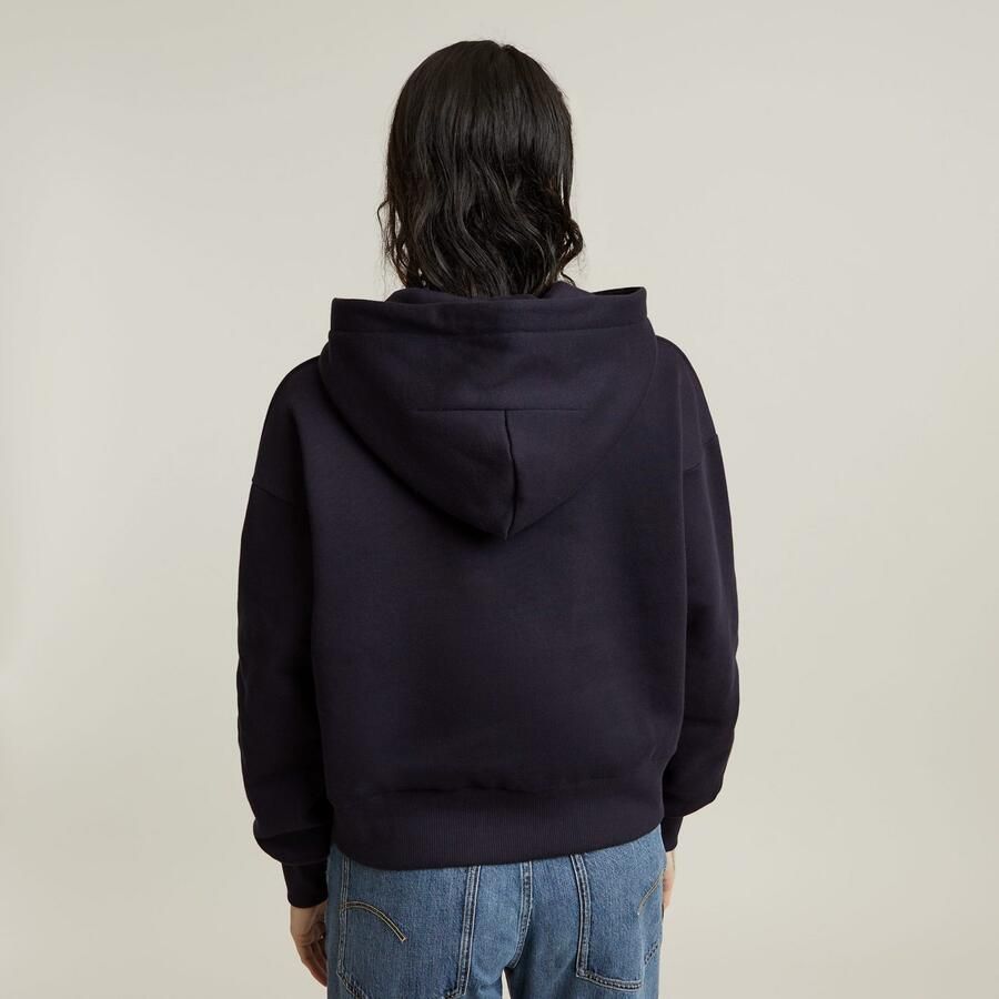 G-Star RAW Old Skool Logo Loose Hoodie Donkerblauw Dames