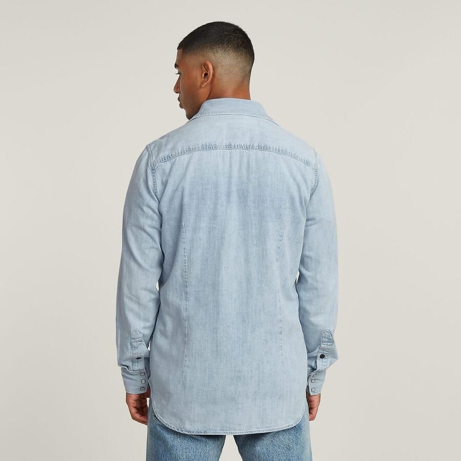 G-Star Raw Overhemd Lange Mouw D23616-D252 SLIM DENIM-G342 SUN FADED BLUE MIST - Foto 6