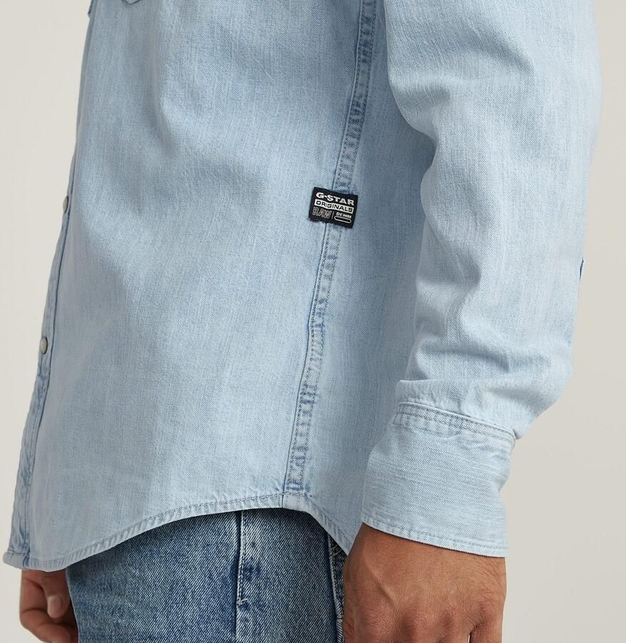 G-Star Raw Overhemd Lange Mouw D23616-D252 SLIM DENIM-G342 SUN FADED BLUE MIST - Foto 11
