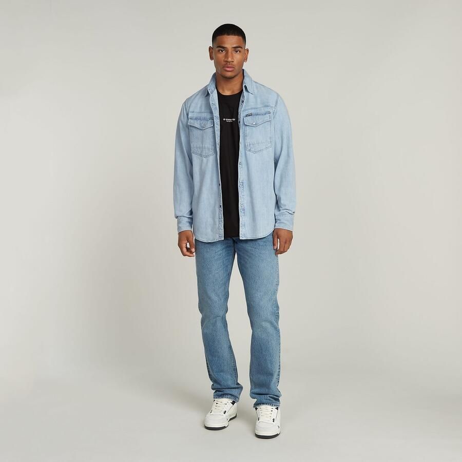 G-Star Raw Overhemd Lange Mouw D23616-D252 SLIM DENIM-G342 SUN FADED BLUE MIST - Foto 8