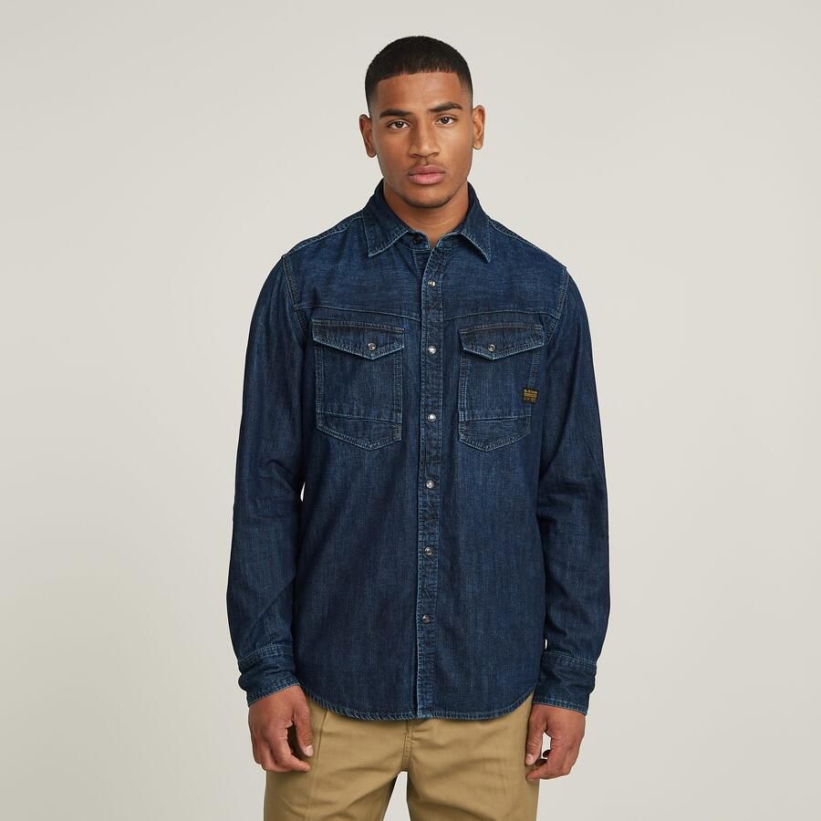 G-Star Raw Overhemd Lange Mouw D23616-D252 SLIM DENIM-G133 WORN IN DEEP SEA - Foto 9