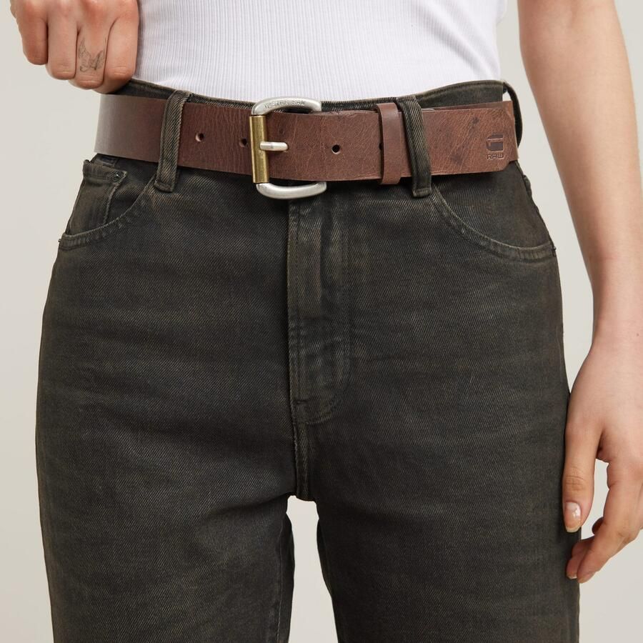 G-Star RAW Leren riem Dast belt versterkt met klinknagels