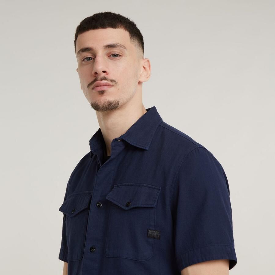 G-Star RAW Overhemd met korte mouwen Marine Slim Shirt met opgestikte zakken - Foto 2