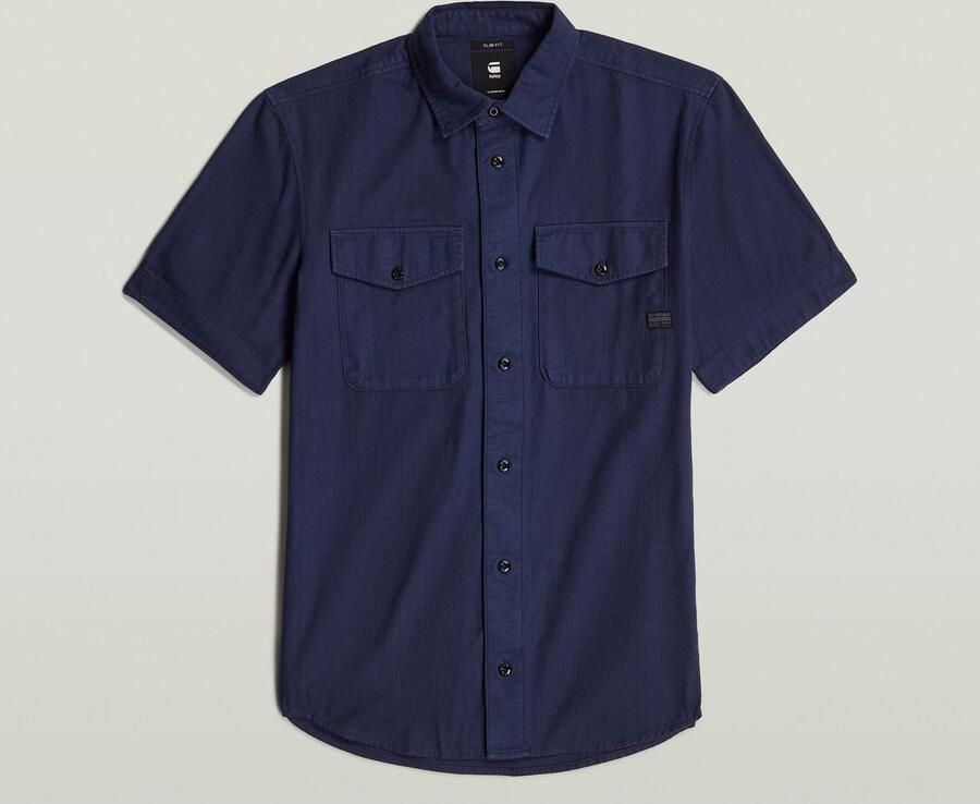 G-Star RAW Overhemd met korte mouwen Marine Slim Shirt met opgestikte zakken - Foto 5
