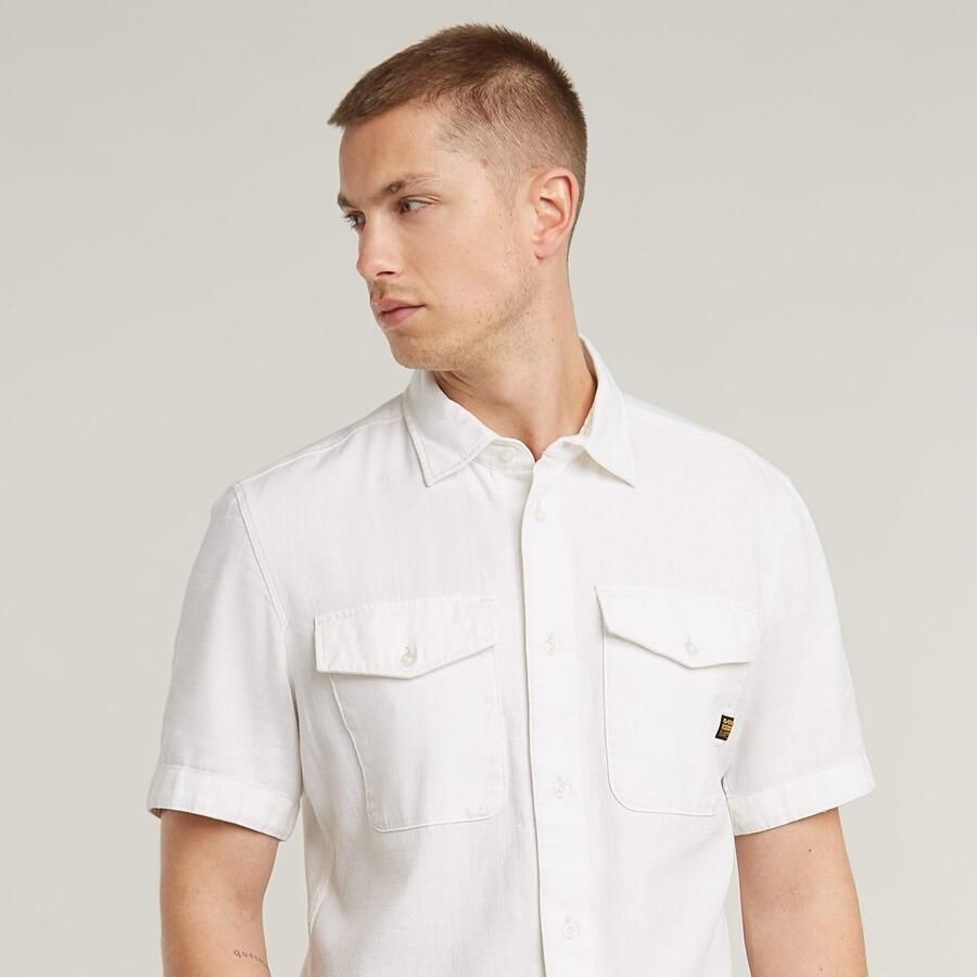 G-Star RAW Overhemd met korte mouwen Marine Slim Shirt met opgestikte zakken - Foto 2