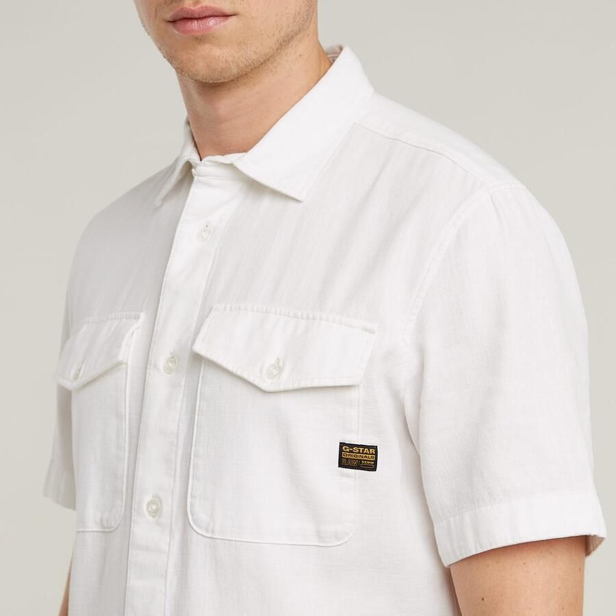 G-Star RAW Overhemd met korte mouwen Marine Slim Shirt met opgestikte zakken - Foto 3