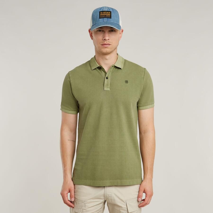 G-STAR RAW Heren Polo's & T-shirts Dunda Overdyed Slim Polo S\s Groen - Foto 10