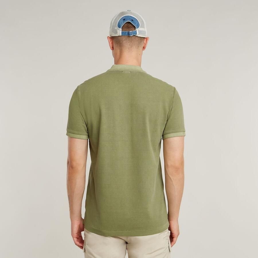 G-STAR RAW Heren Polo's & T-shirts Dunda Overdyed Slim Polo S\s Groen - Foto 5