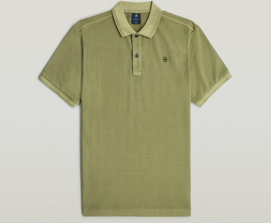 G-STAR RAW Heren Polo's & T-shirts Dunda Overdyed Slim Polo S\s Groen - Foto 9