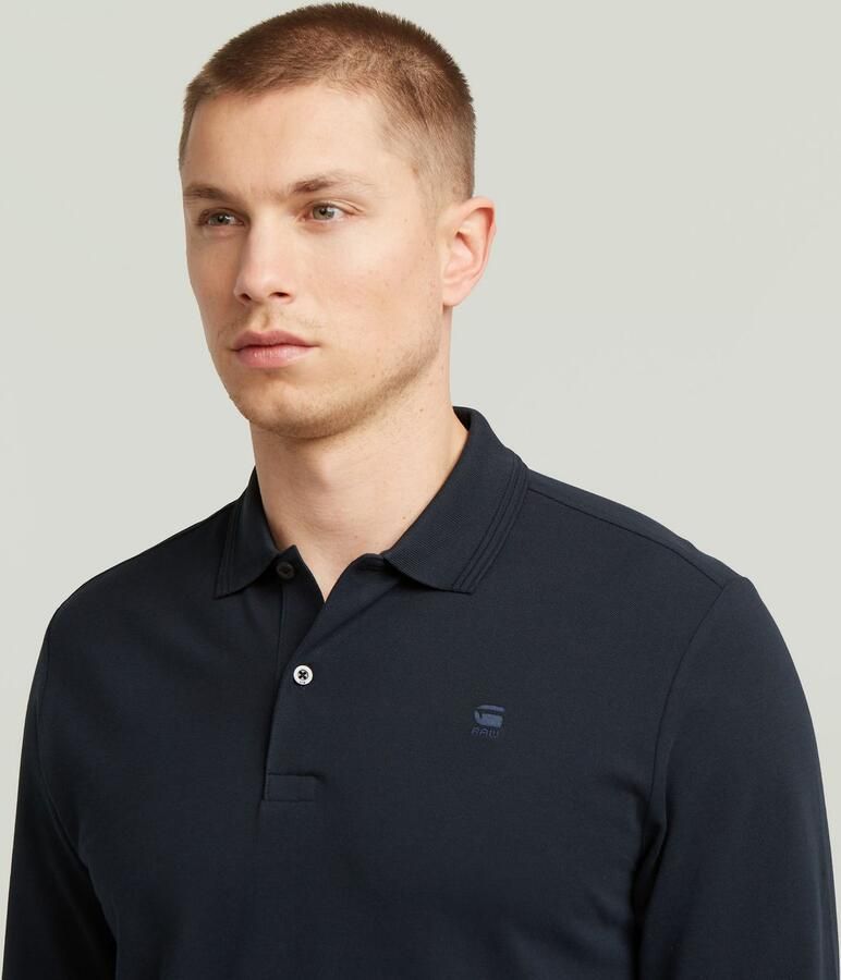 G-Star RAW Poloshirt Dunda Slim Polo lange mouwen met logo - Foto 4