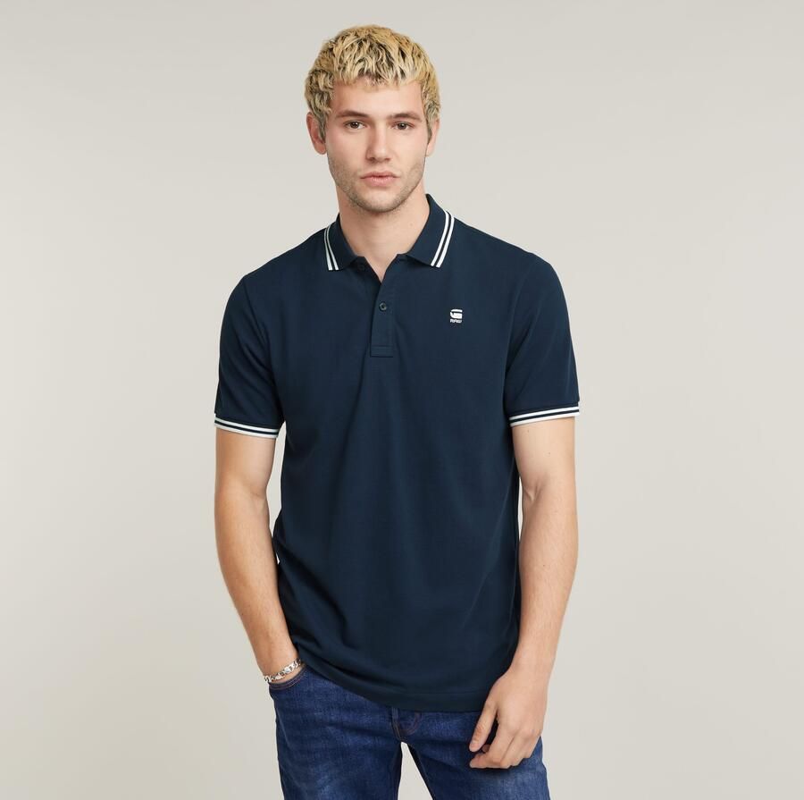 G-Star G Star RAW slim fit polo met biologisch katoen sartho blue milk - Foto 9